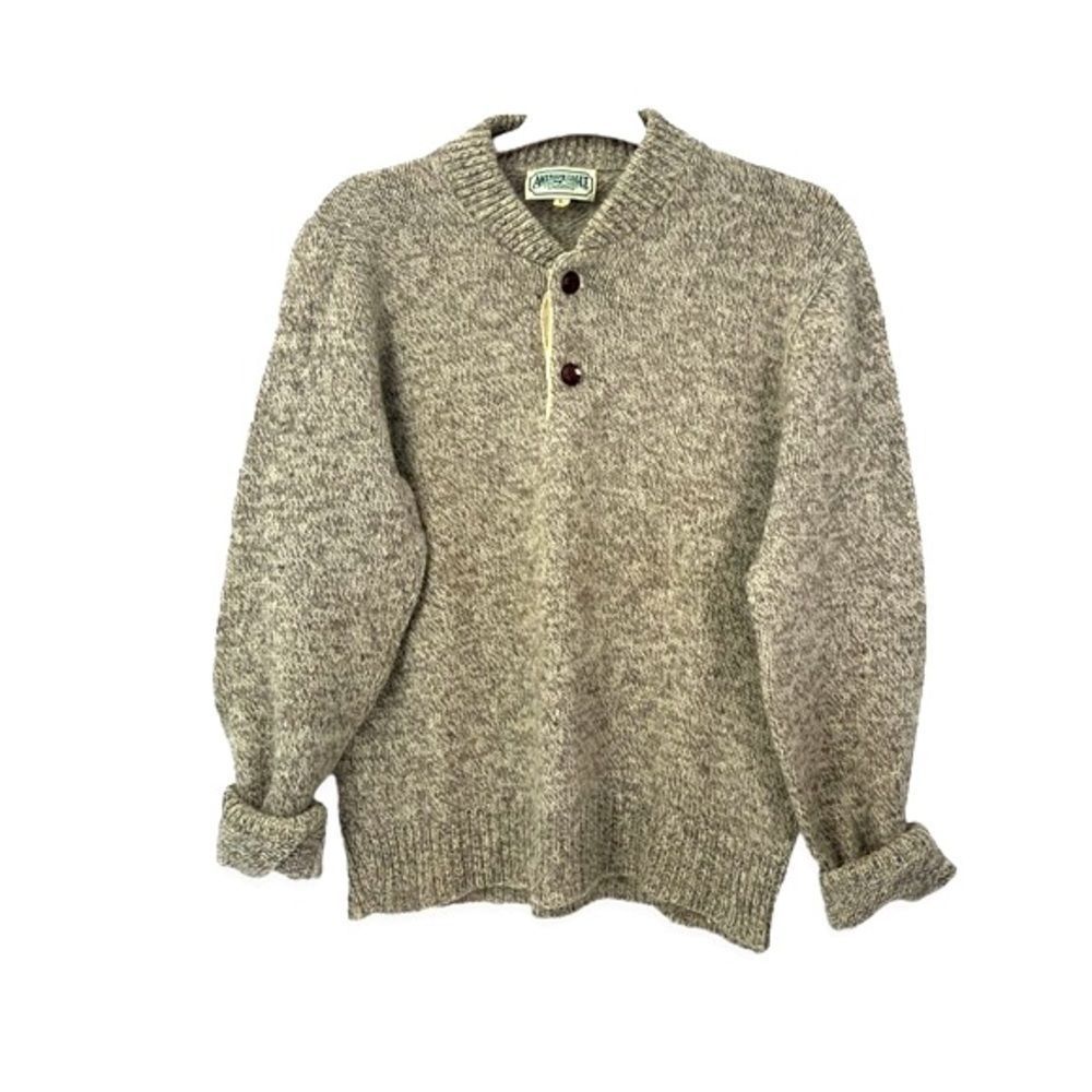 Vintage American eagle Sweater wool Grayish Oatmeal- unisex L